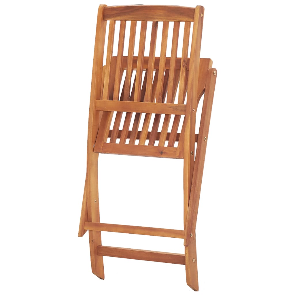 Comedor de jardín plegable 5 piezas de madera maciza de acacia
