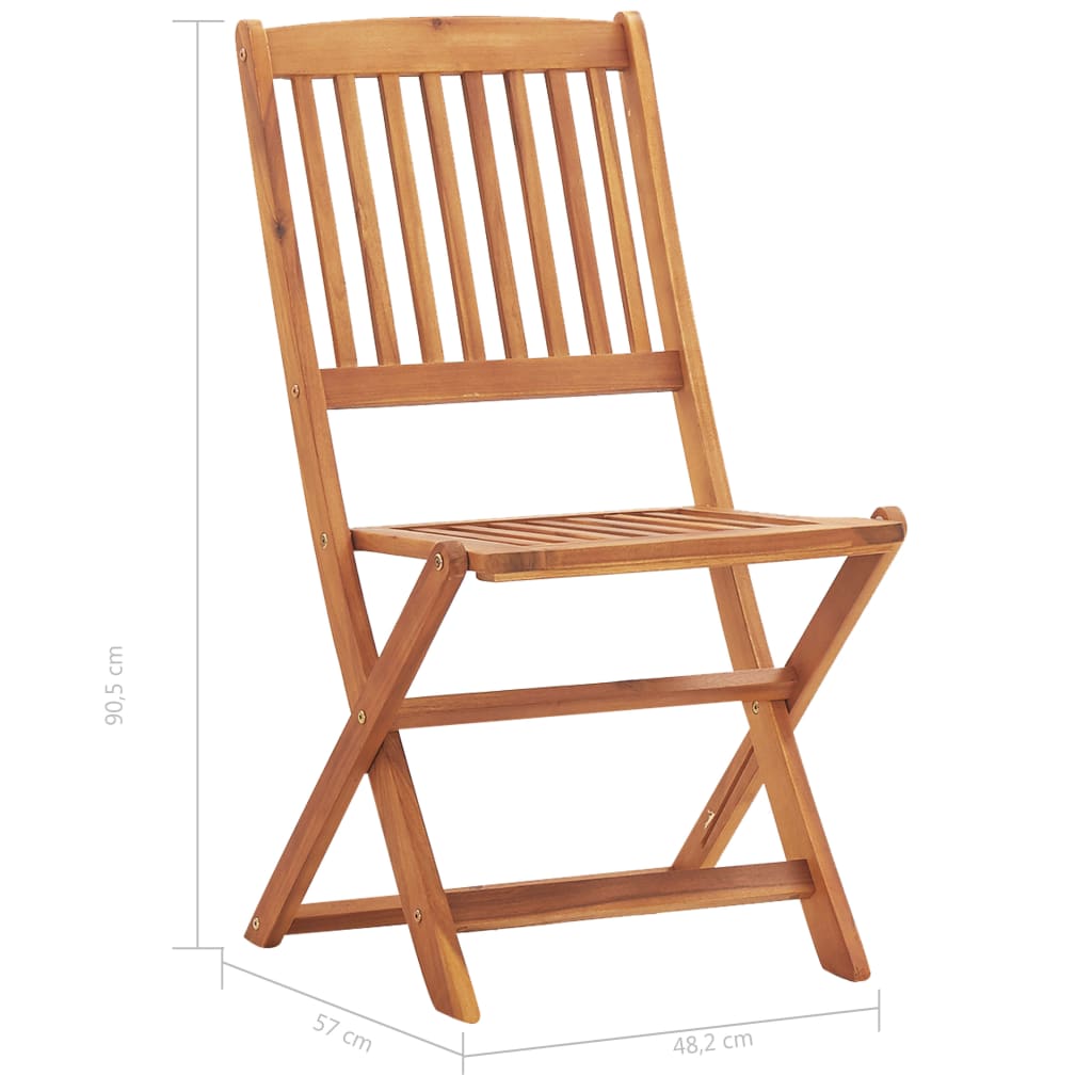 Comedor de jardín plegable 5 piezas de madera maciza de acacia