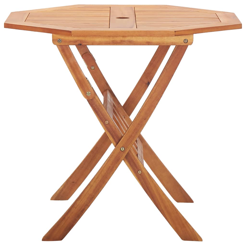 Comedor de jardín plegable 5 piezas de madera maciza de acacia