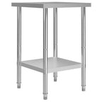 Mesa de trabajo de cocina con estante acero inox 120x60x120 cm