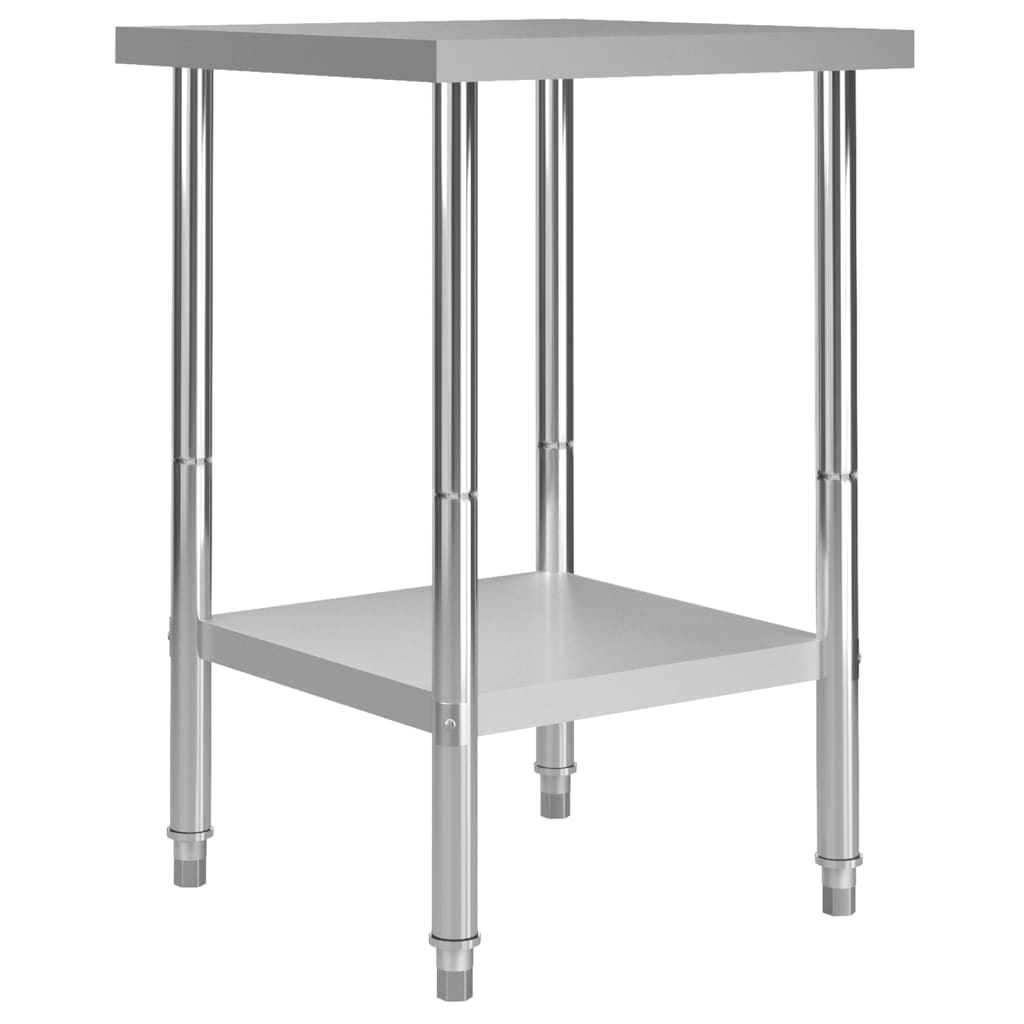 Mesa de trabajo de cocina con estante acero inox 120x60x120 cm