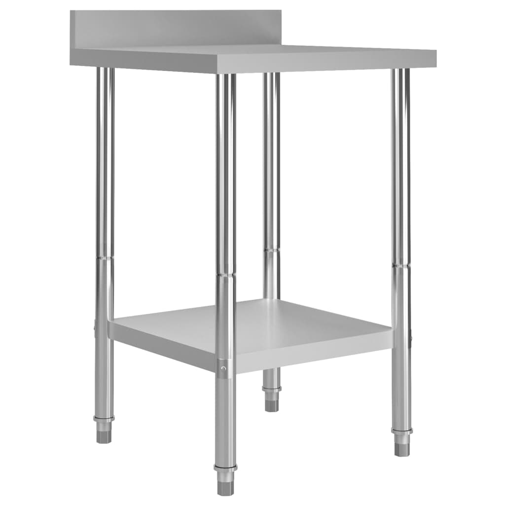 Mesa de trabajo de cocina con estante acero inox 120x60x120 cm