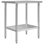 Mesa de trabajo de cocina con estante acero inox 120x60x120 cm