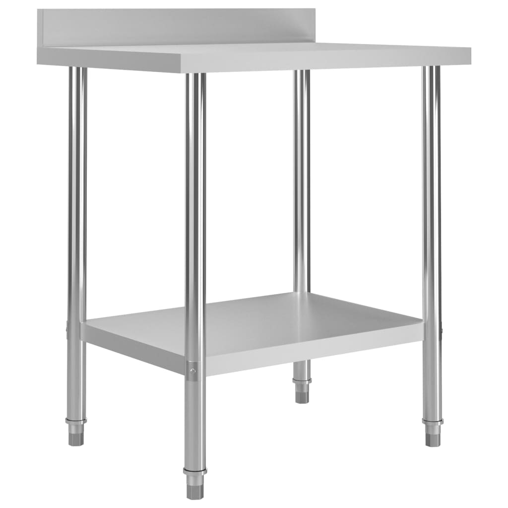 Mesa de trabajo de cocina con estante acero inox 120x60x120 cm