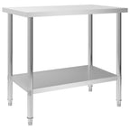 Mesa de trabajo de cocina con estante acero inox 120x60x120 cm