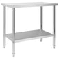 Mesa de trabalho de cozinha com prateleira aço inox 120x60x120 cm