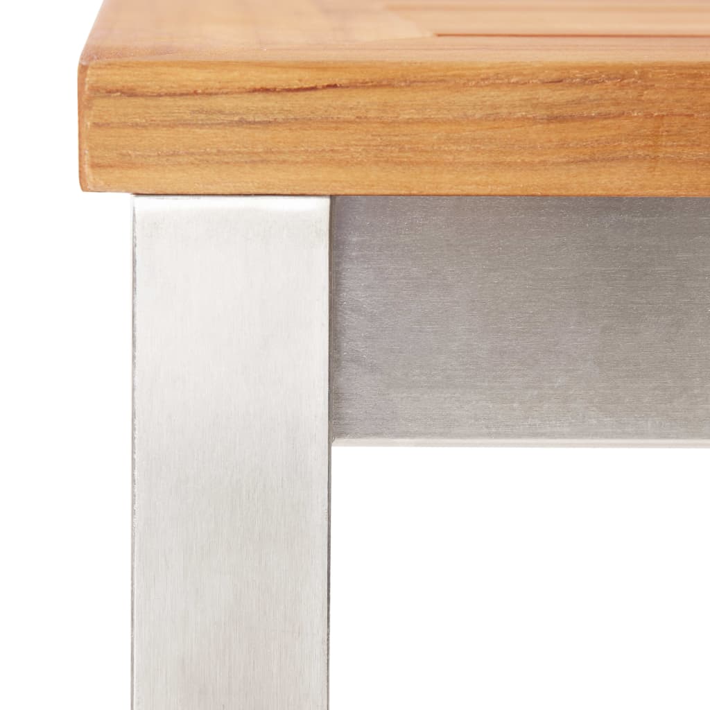 Taburetes de bar 2 uds madera maciza acacia y acero inoxidable
