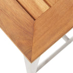 Taburetes de bar 2 uds madera maciza acacia y acero inoxidable
