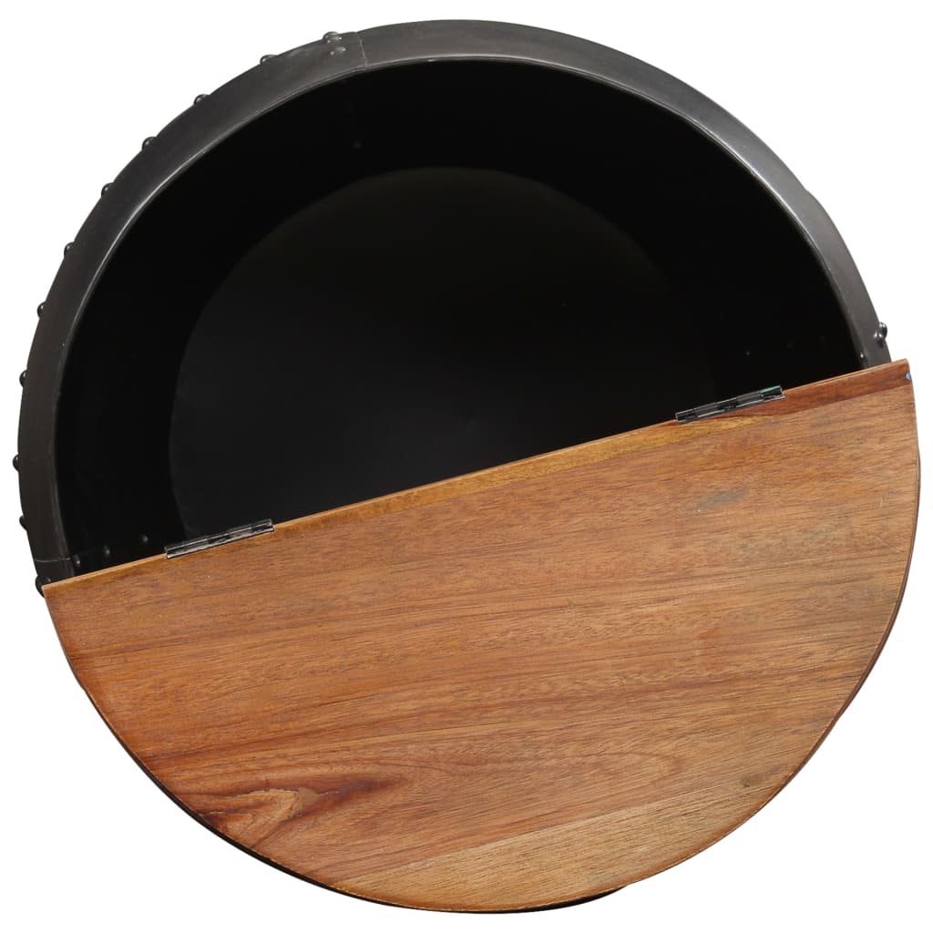 Mesa de centro de madera maciza reciclada 53x43 cm
