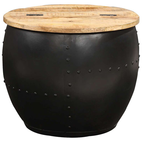 Round Solid Mango Wood Coffee Table 53x43 cm