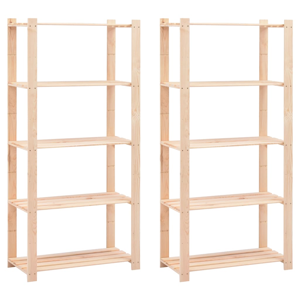 Estantería 5 niveles 10 unidades madera pino maciza 250 kg