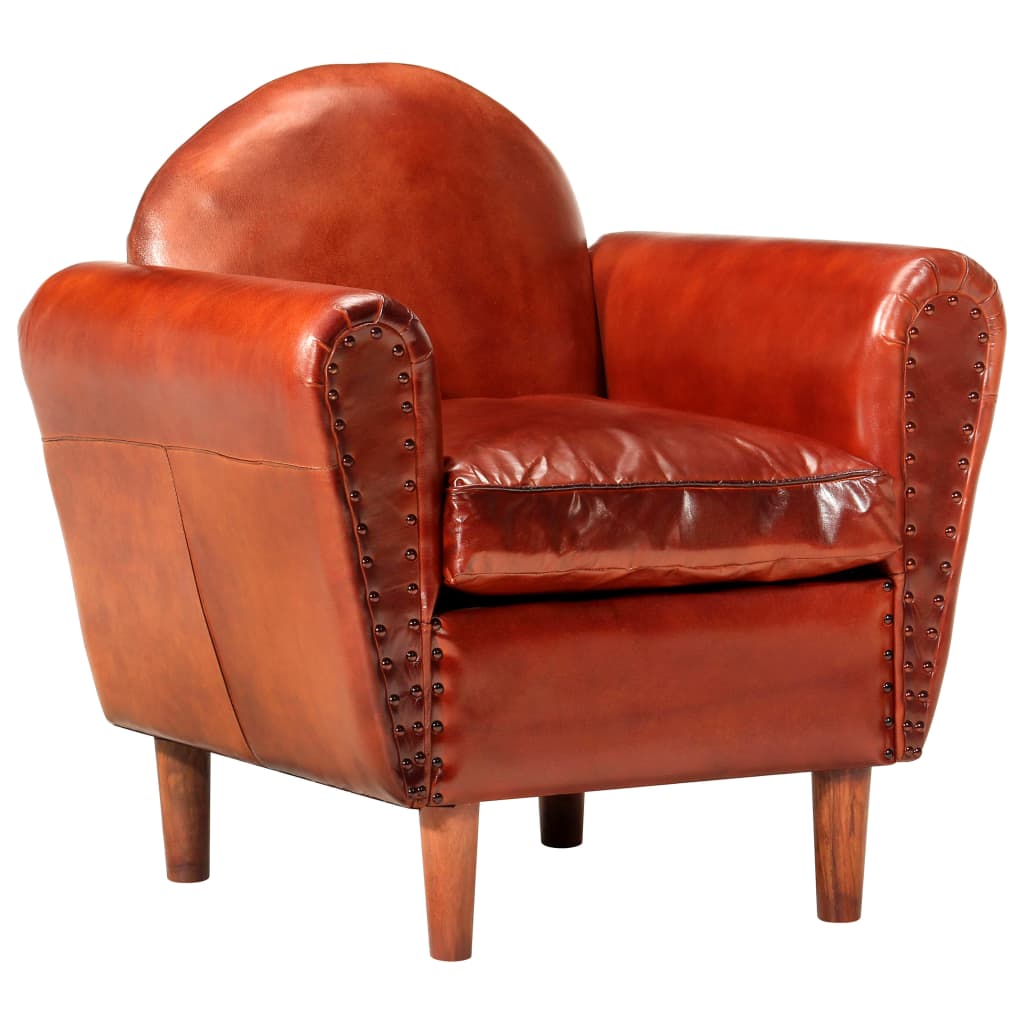 Sillón de cuero auténtico gris