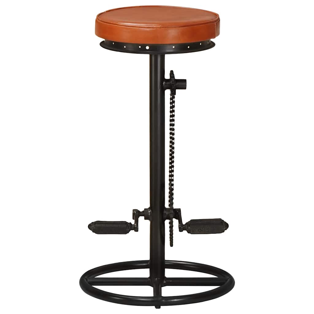 Taburetes de cocina 2 uds cuero auténtico cabra negro y marrón