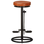 Taburetes de cocina 2 uds cuero auténtico cabra negro y marrón