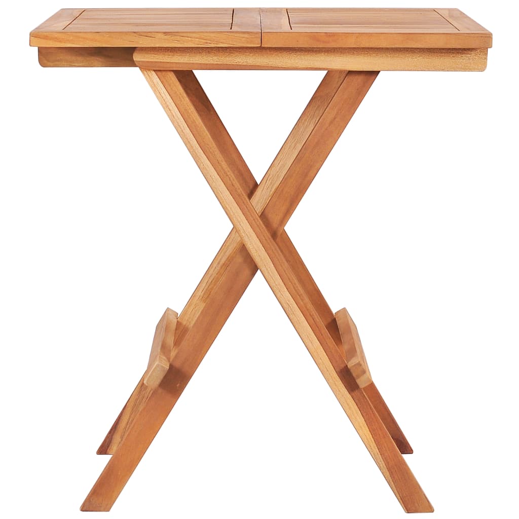 Mesa plegable de bistró de madera maciza de teca 60x60x65 cm