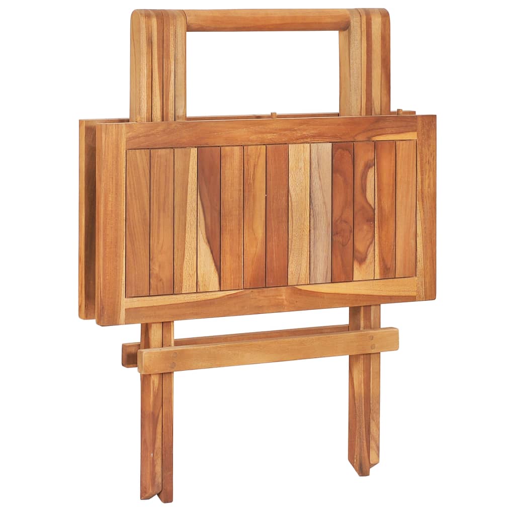 Mesa plegable de bistró de madera maciza de teca 60x60x65 cm