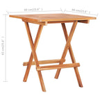 Mesa plegable de bistró de madera maciza de teca 60x60x65 cm
