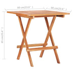Mesa y sillas de jardín plegables 3 pzas madera maciza de teca