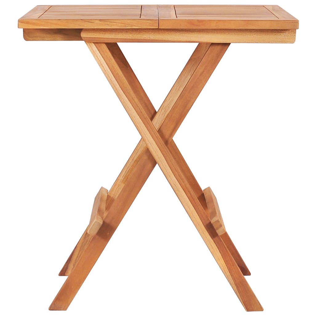 Mesa y sillas de jardín plegables 3 pzas madera maciza de teca