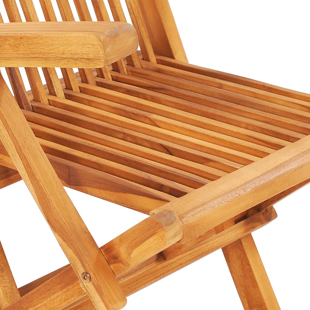 Set comedor de jardín plegable 7 piezas madera maciza de teca