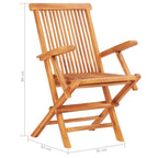 Set comedor de jardín plegable 7 piezas madera maciza de teca
