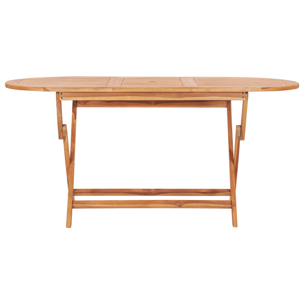 Set comedor de jardín plegable 7 piezas madera maciza de teca