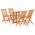Set de comedor de jardín plegable 5 piezas madera maciza teca