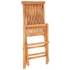 Set de comedor de jardín plegable 5 piezas madera maciza teca