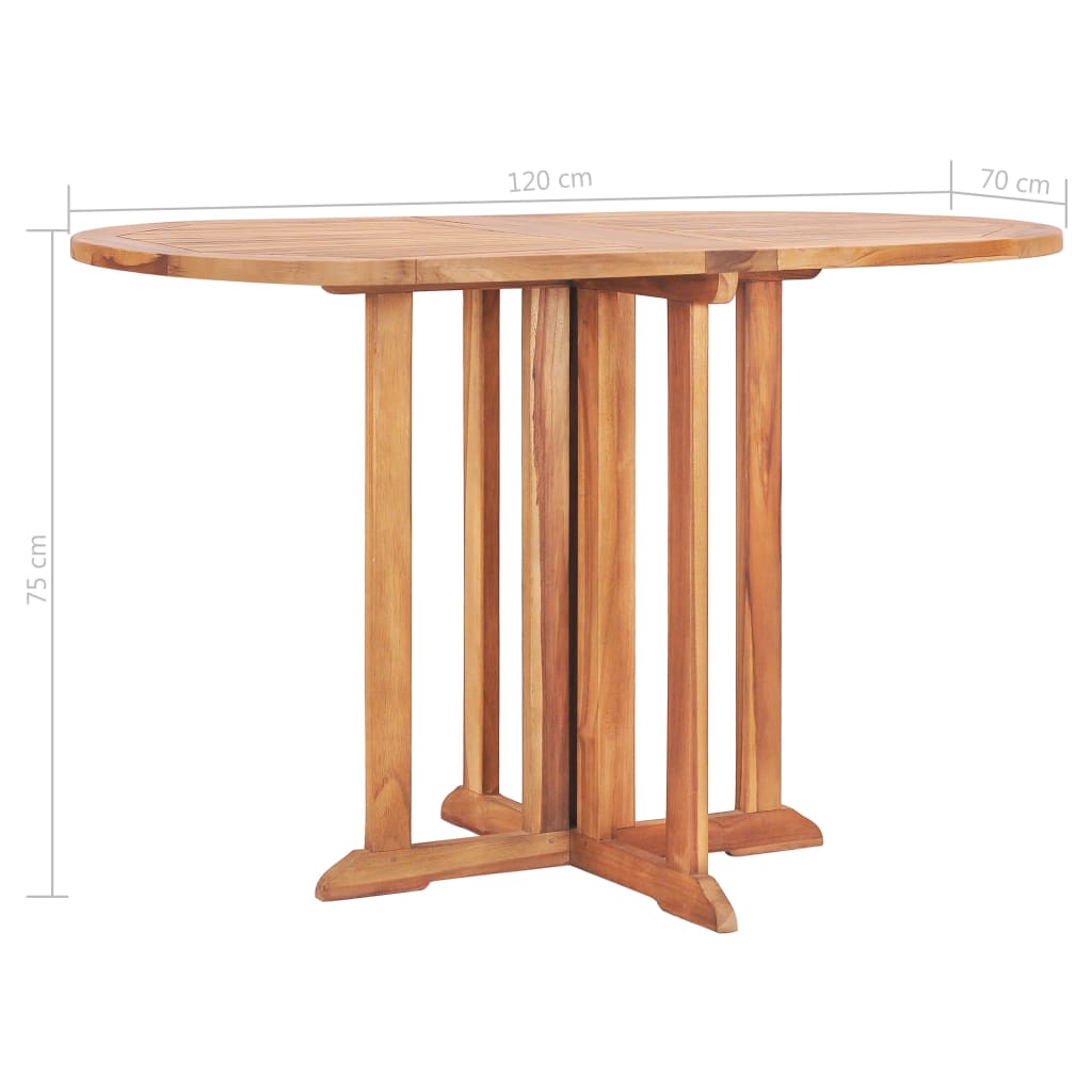 Set de comedor de jardín plegable 5 piezas madera maciza teca