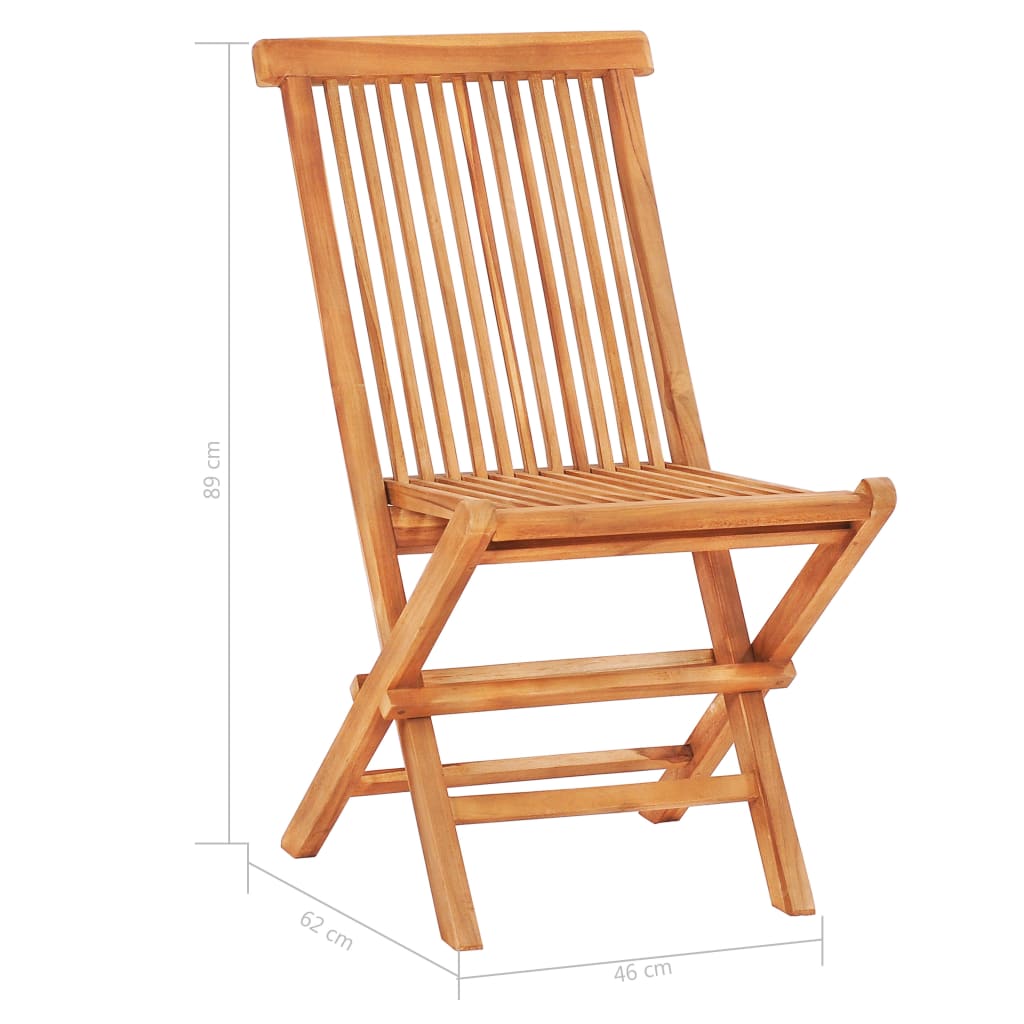 Set de comedor de jardín plegable 5 piezas madera maciza teca
