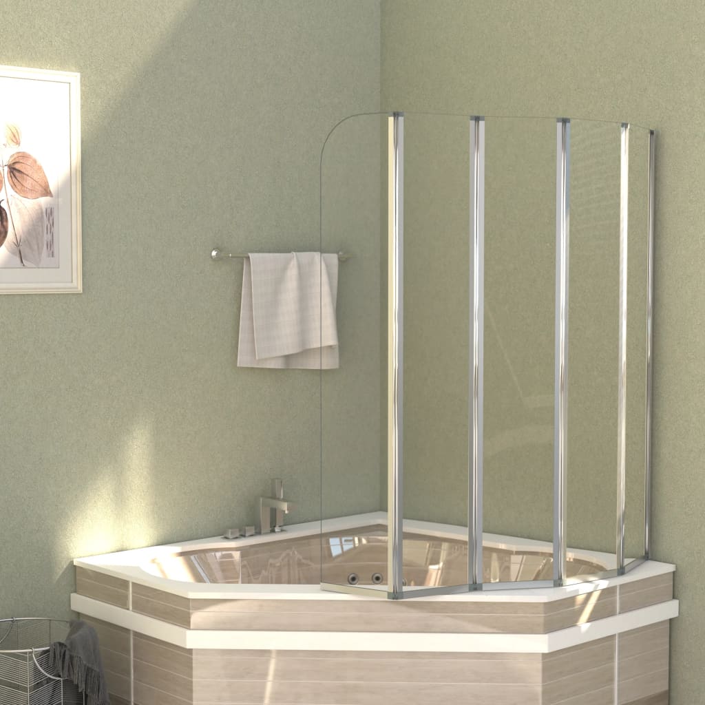 Mampara de ducha de vidrio templado a rayas 120x140 cm
