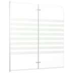 Mampara de ducha de vidrio templado a rayas 120x140 cm