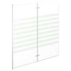 Mampara de ducha de vidrio templado a rayas 120x140 cm