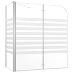 Mampara de baño vidrio templado a rayas 120x68x130 cm