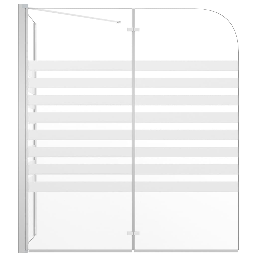 Mampara de baño vidrio templado a rayas 120x68x130 cm