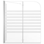 Mampara de baño vidrio templado a rayas 120x68x130 cm