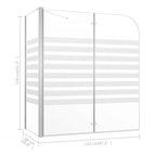 Mampara de baño vidrio templado a rayas 120x68x130 cm