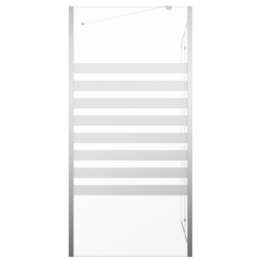 Mampara de baño vidrio templado a rayas 120x68x130 cm
