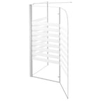 Mampara de baño vidrio templado a rayas 120x68x130 cm