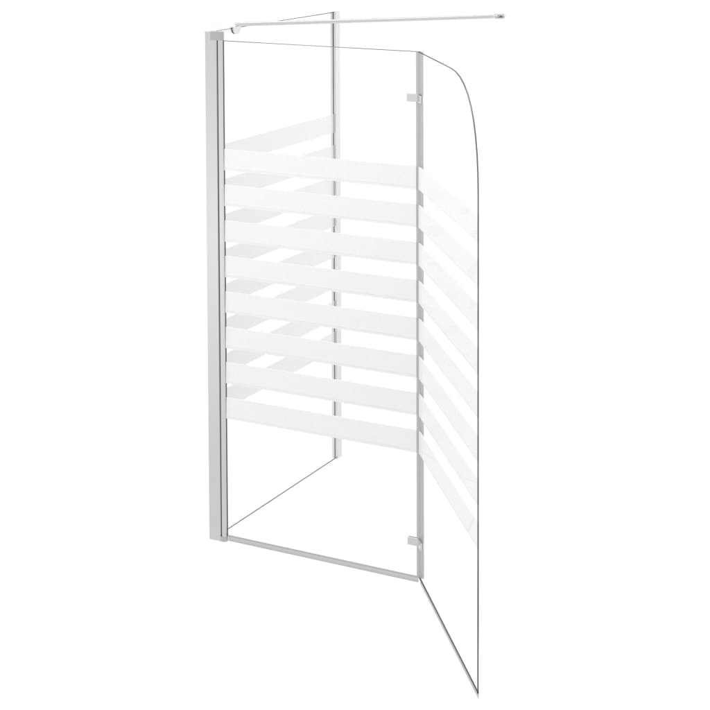 Mampara de baño vidrio templado a rayas 120x68x130 cm