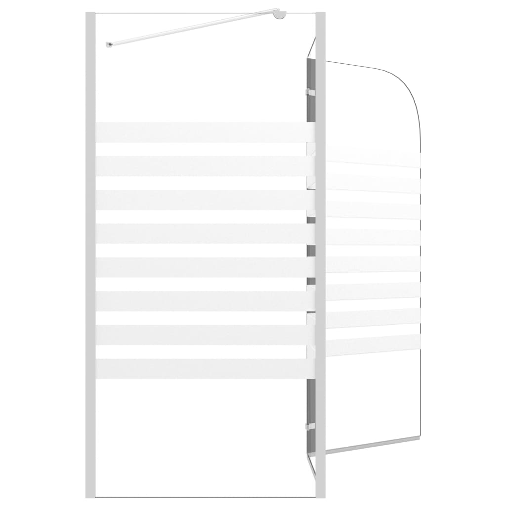 Mampara de baño vidrio templado a rayas 120x68x130 cm