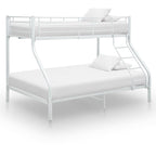 Cama litera con mesa sin colchón metal blanco 90x200 cm