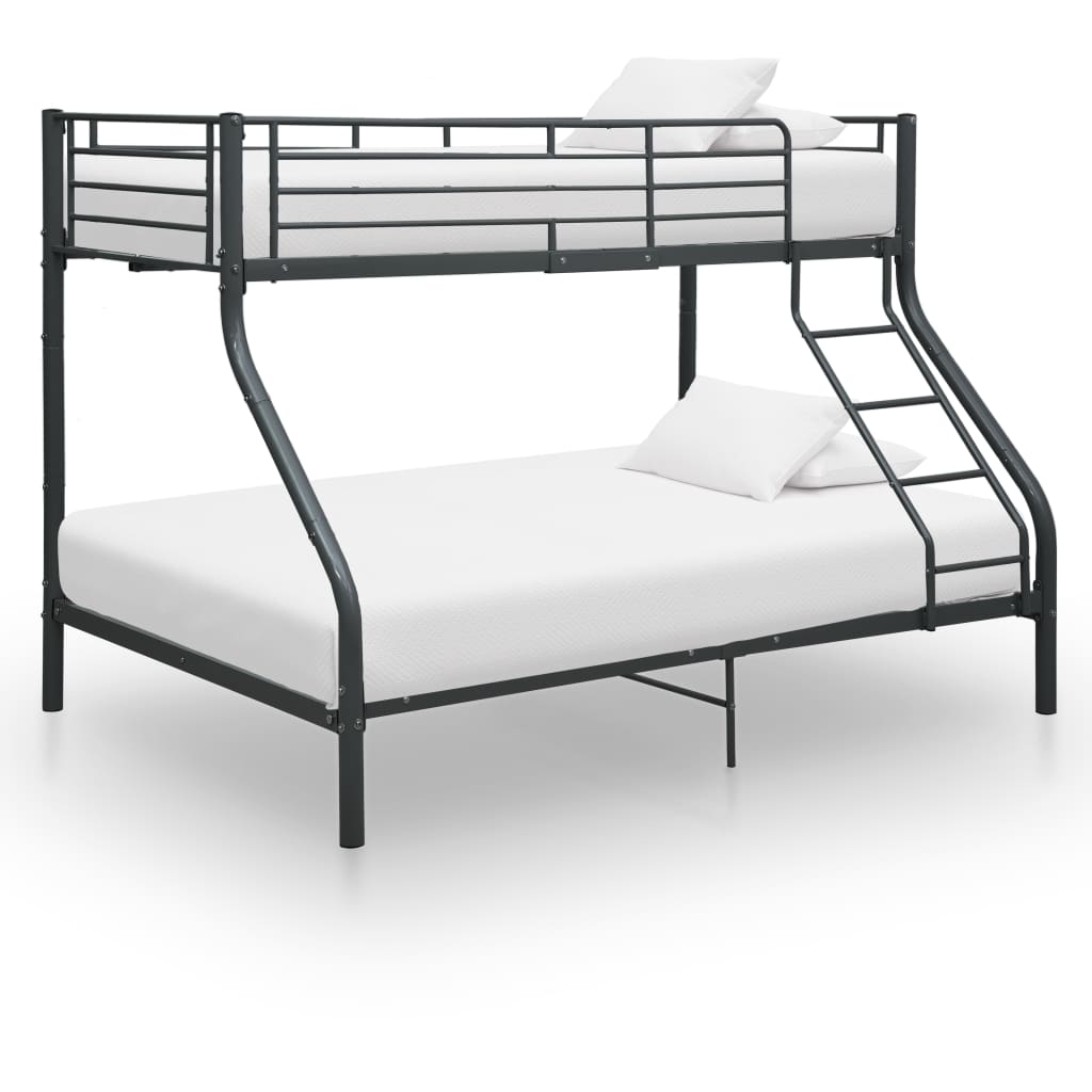 Cama litera con mesa sin colchón metal blanco 90x200 cm