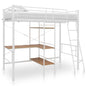 Cama litera con mesa sin colchón metal blanco 90x200 cm