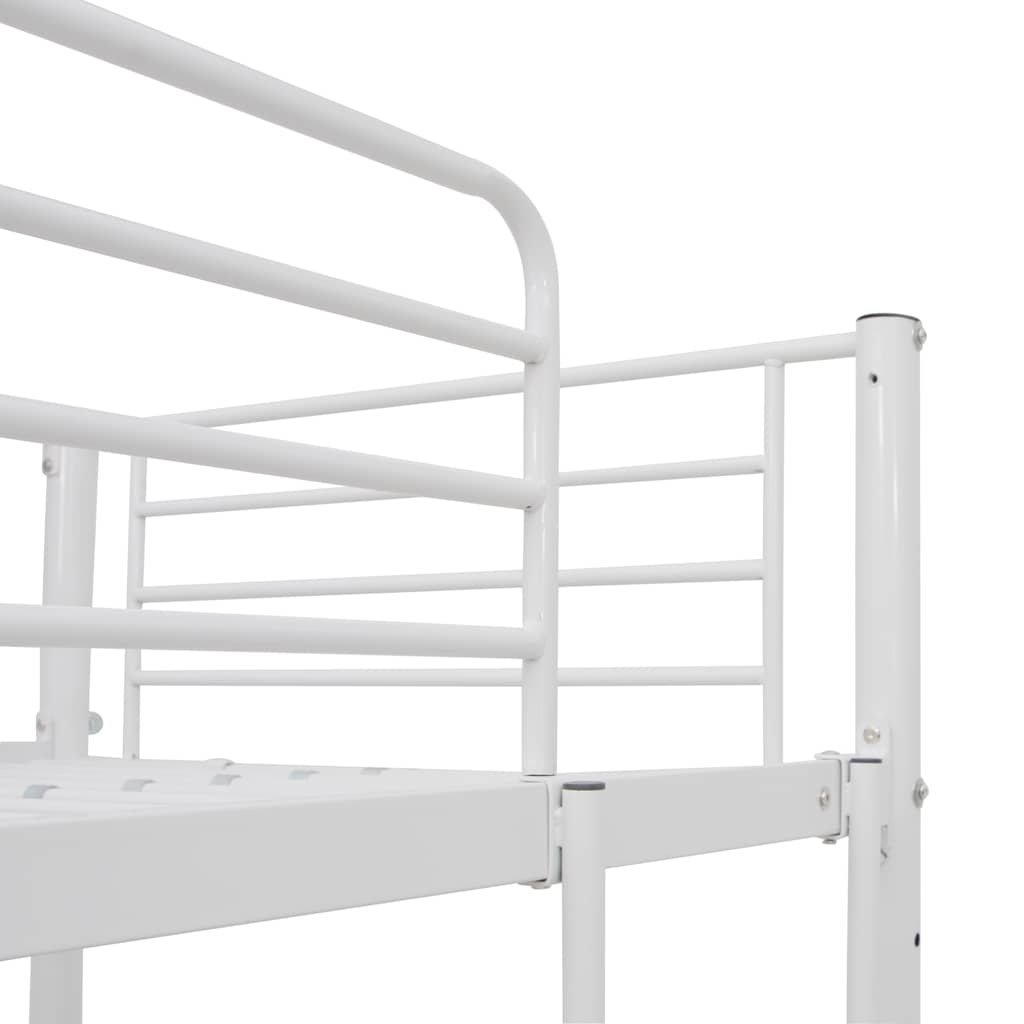 Cama litera con mesa sin colchón metal blanco 90x200 cm