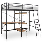 Cama litera con mesa sin colchón metal blanco 90x200 cm
