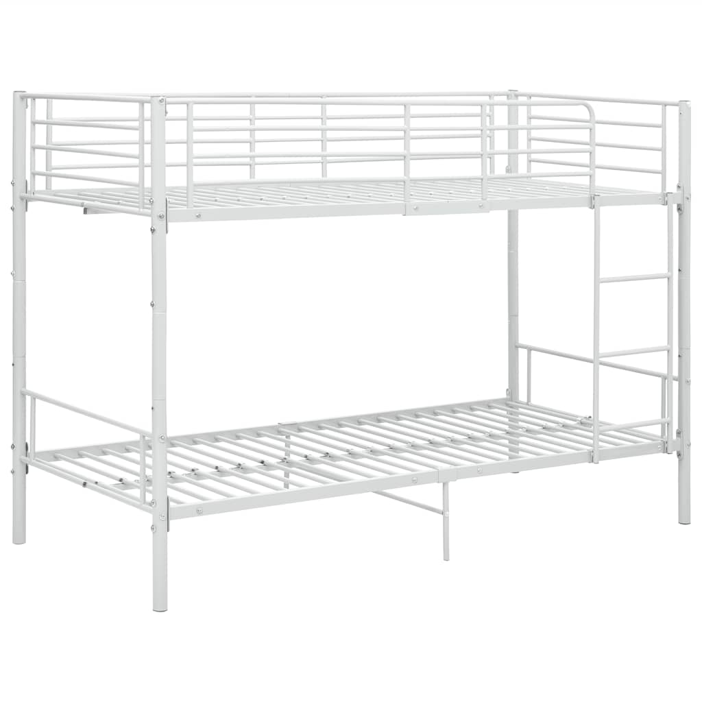 Cama litera de metal blanca 90x200 cm
