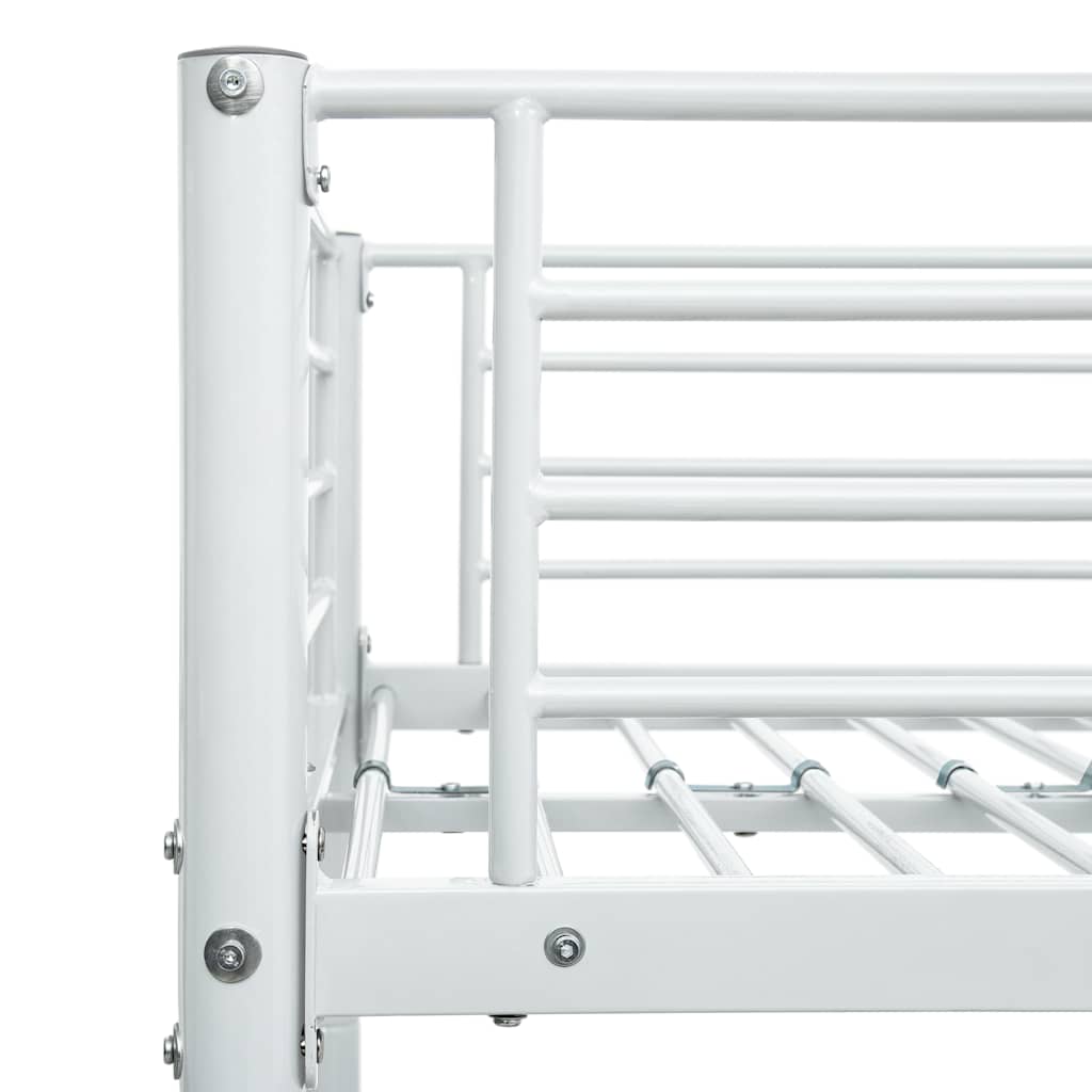 Cama litera de metal blanca 90x200 cm