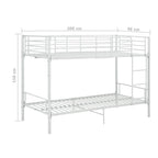 Cama litera de metal blanca 90x200 cm