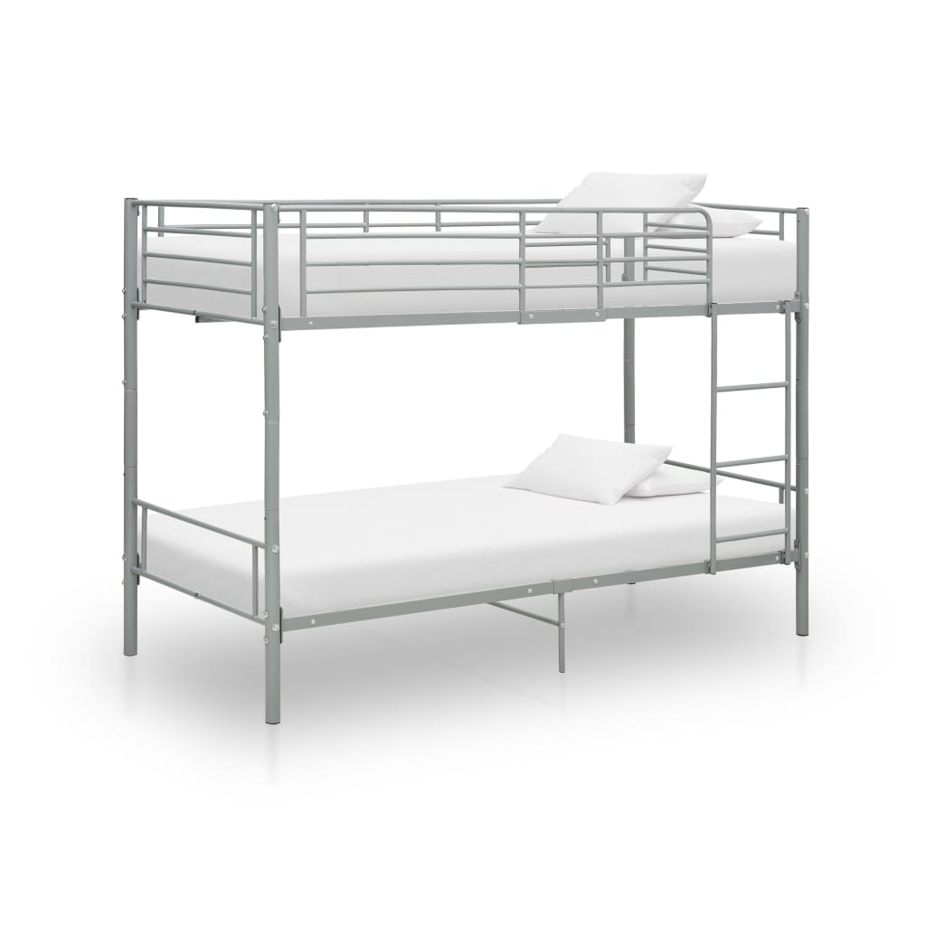 Cama litera con mesa sin colchón metal blanco 90x200 cm